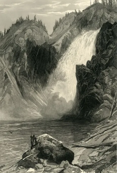 Framed Print : The Upper Yellowstone Falls, 1872. Creator: Samuel Valentine Hunt Framed Print : The Upper Yellowstone Falls, 1872. Creator: Samuel Valentine Hunt