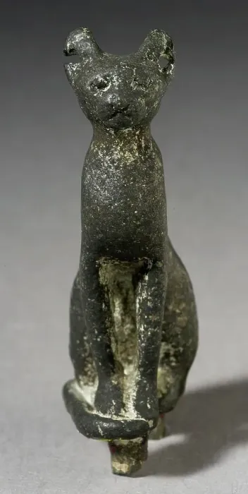 Framed Print : Upright Seated Cat Figurine, Late Period-Ptolemaic Period (711-30 BCE). Creator: Unknown Framed Print : Upright Seated Cat Figurine, Late Period-Ptolemaic Period (711-30 BCE). Creator: Unknown