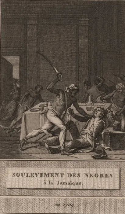 Framed Print : Uprising of the black slaves in Jamaica in 1760, 1800. Creator: David, Francois-Anne Framed Print : Uprising of the black slaves in Jamaica in 1760, 1800. Creator: David, Francois-Anne