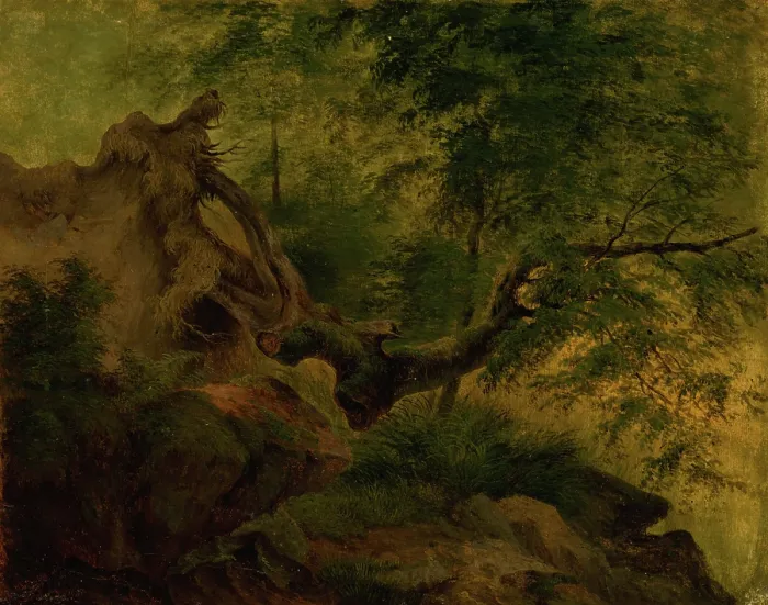 Framed Print : Uprooted tree, 1860-1870. Creator: Jozef Bozetech Klemens Framed Print : Uprooted tree, 1860-1870. Creator: Jozef Bozetech Klemens