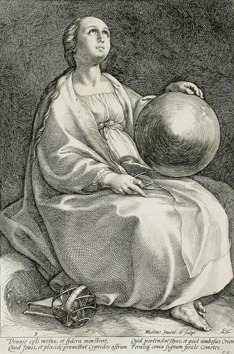Framed Print : Urania, 1592. Creator: Hendrik Goltzius Framed Print : Urania, 1592. Creator: Hendrik Goltzius