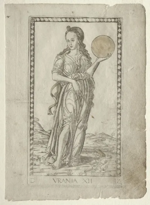 Framed Print : Urania (astronomy) (from the Tarocchi series D: Apollo and the Muses, #12), before 1467 Framed Print : Urania (astronomy) (from the Tarocchi series D: Apollo and the Muses, #12), before 1467