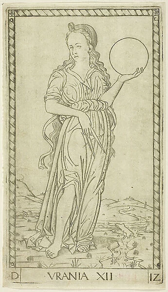 Urania, plate twelve from Apollo and the Muses, c.1465. Creator: Unknown