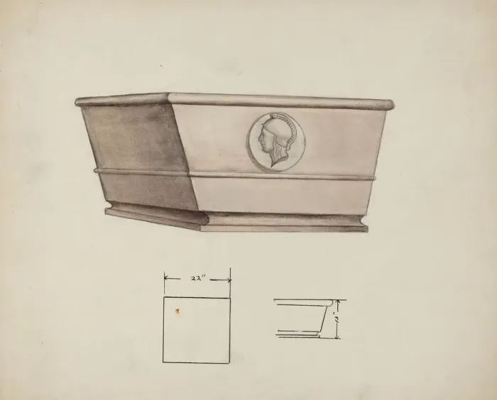 Framed Print : Urn Design, c. 1940. Creator: Charles Goodwin Framed Print : Urn Design, c. 1940. Creator: Charles Goodwin
