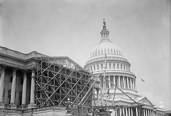 U.S. Capitol - Pediment On House Front; Sculpture By Paul Bartlett, 1916. Creator: Harris & Ewing. U.S. Capitol - Pediment On House Front; Sculpture By Paul Bartlett, 1916. Creator: Harris & Ewing