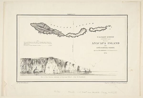 U.S. Coast Survey... Sketch of Anapaca Island in Santa Barbara Channel, 1854-57