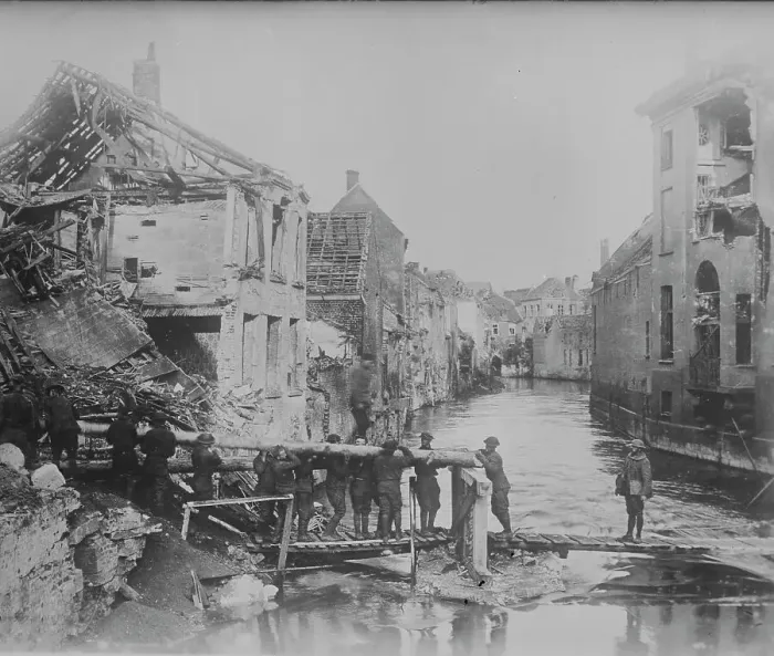 Framed Print : U.S. engineers, Audenarde, 10 Nov 1918. Creator: Bain News Service Framed Print : U.S. engineers, Audenarde, 10 Nov 1918. Creator: Bain News Service