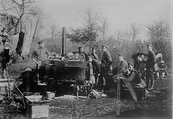 U.S. field kitchen in France, 11 Mar 1918. Creator: Bain News Service