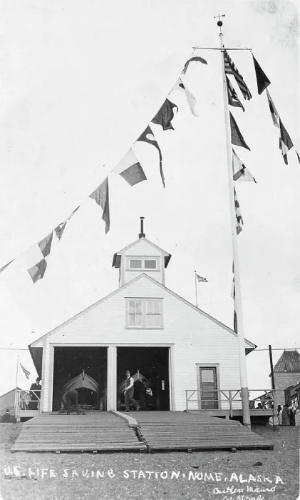 Framed Print : U.S. Life Saving Station, between c1900 and c1930. Creator: Unknown Framed Print : U.S. Life Saving Station, between c1900 and c1930. Creator: Unknown