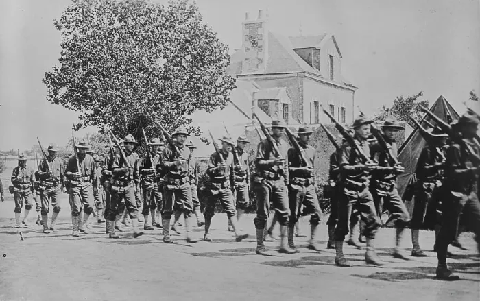 Framed Print : U.S. marines in France, 6 June 1918. Creator: Bain News Service