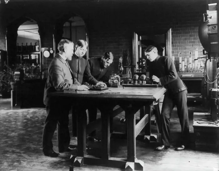 Framed Print : U.S. Naval Academy, Annapolis: experiments in wireless telegraphy, (1902?). Creator: Frances Benjamin Johnston Framed Print : U.S. Naval Academy, Annapolis: experiments in wireless telegraphy, (1902?). Creator: Frances Benjamin Johnston