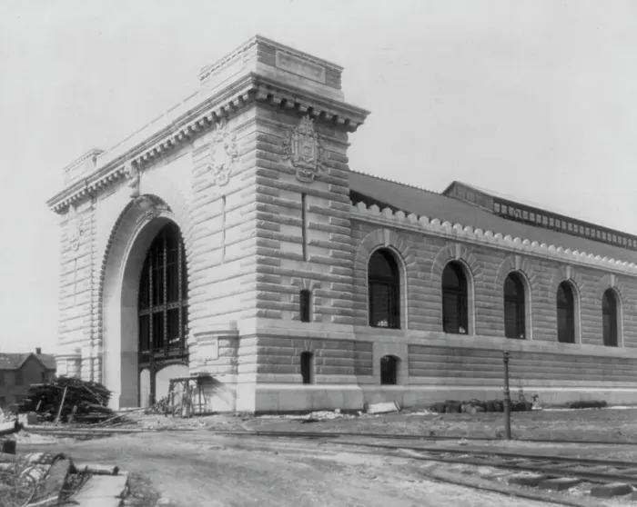 Framed Print : U.S. Naval Academy, Annapolis Md.: New armory - under construction, (1902?). Creator: Frances Benjamin Johnston Framed Print : U.S. Naval Academy, Annapolis Md.: New armory - under construction, (1902?). Creator: Frances Benjamin Johnston