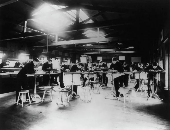 Framed Print : U.S. Naval Academy, Annapolis: mechanical drawing, (1902?). Creator: Frances Benjamin Johnston Framed Print : U.S. Naval Academy, Annapolis: mechanical drawing, (1902?). Creator: Frances Benjamin Johnston
