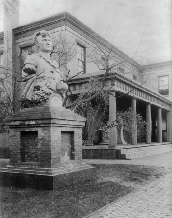 Framed Print : U.S. Naval Academy, Annapolis - Tecumseh statue, (1902?). Creator: Frances Benjamin Johnston Framed Print : U.S. Naval Academy, Annapolis - Tecumseh statue, (1902?). Creator: Frances Benjamin Johnston