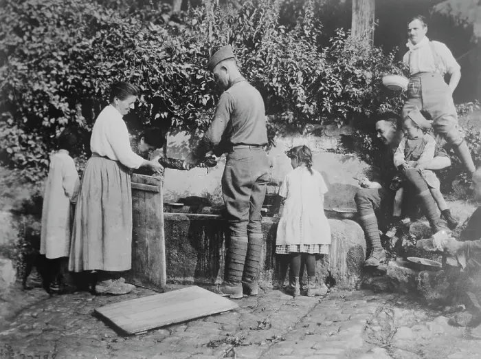Framed Print : U.S. soldiers in France, 16 Aug 1918. Creator: Bain News Service Framed Print : U.S. soldiers in France, 16 Aug 1918. Creator: Bain News Service
