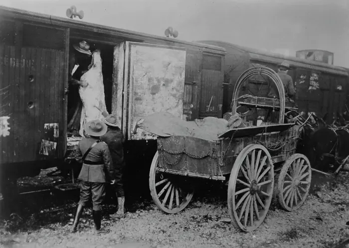 Framed Print : U.S. supply truck in France, 1917 or 1918. Creator: Bain News Service Framed Print : U.S. supply truck in France, 1917 or 1918. Creator: Bain News Service