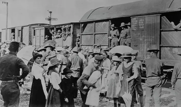 Framed Print : U.S. troops in France, 1917 or 1918. Creator: Bain News Service Framed Print : U.S. troops in France, 1917 or 1918. Creator: Bain News Service