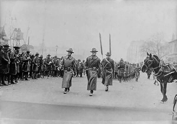 U.S. troops at landing port, France, 3 Nov 1917. Creator: Bain News Service
