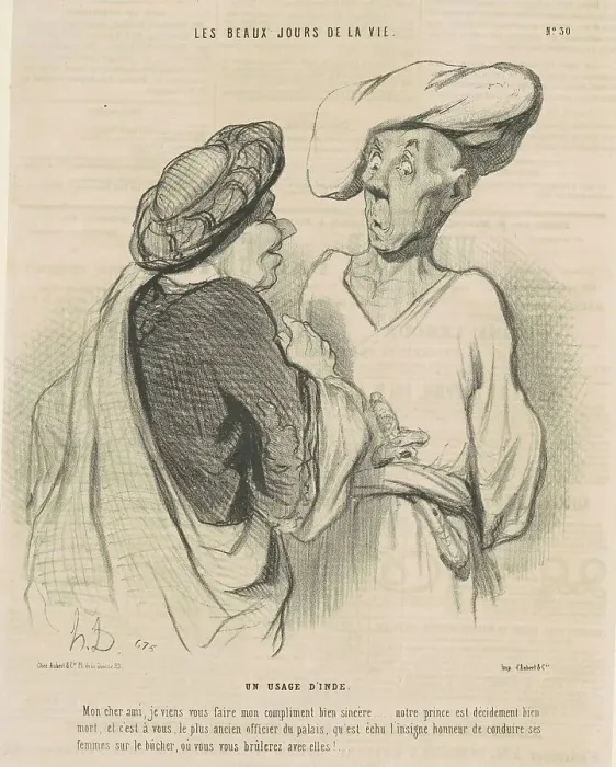 Framed Print : Un usage d'Inde, 19th century. Creator: Honore Daumier Framed Print : Un usage d'Inde, 19th century. Creator: Honore Daumier