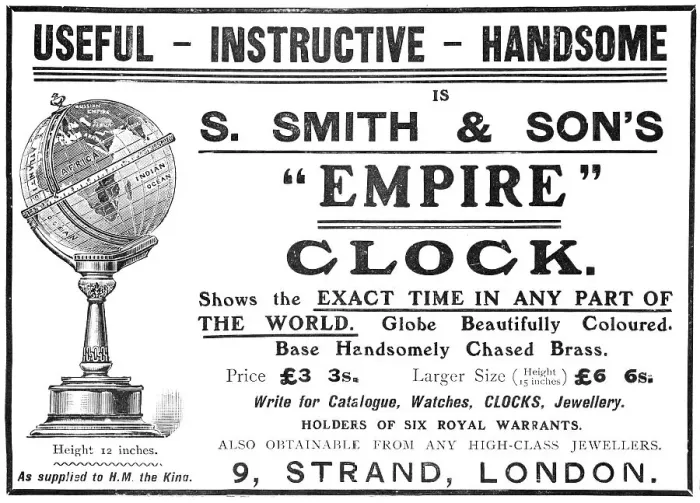 Framed Print : Useful - Instructive - Handsome is S. Smith & Son's Empire Clock, 1909. Creator: Unknown