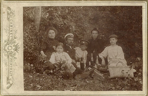 Usevich Family at a Picnic on the Irkut River Shore, 1910-1919. Creator: Unknown