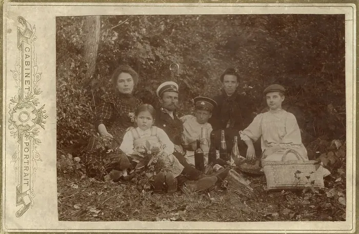 Framed Print : Usevich Family at a Picnic on the Irkut River Shore, 1910-1919. Creator: Unknown Framed Print : Usevich Family at a Picnic on the Irkut River Shore, 1910-1919. Creator: Unknown