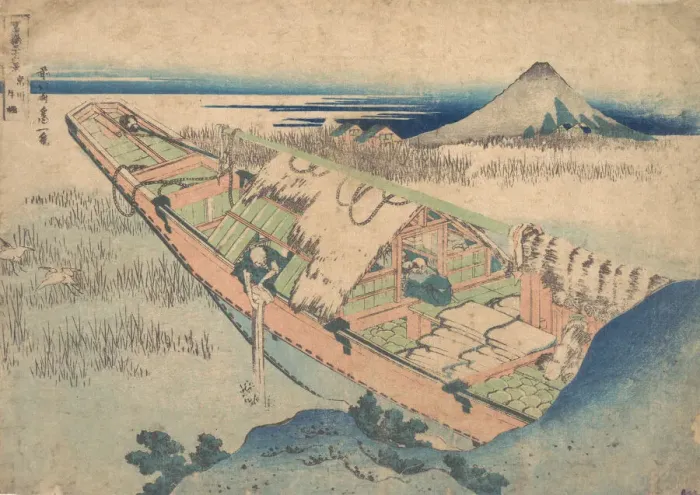 Framed Print : Ushibori in Hitachi Province (Joshu Ushibori), from the series Thirty-six Views of Framed Print : Ushibori in Hitachi Province (Joshu Ushibori), from the series Thirty-six Views of