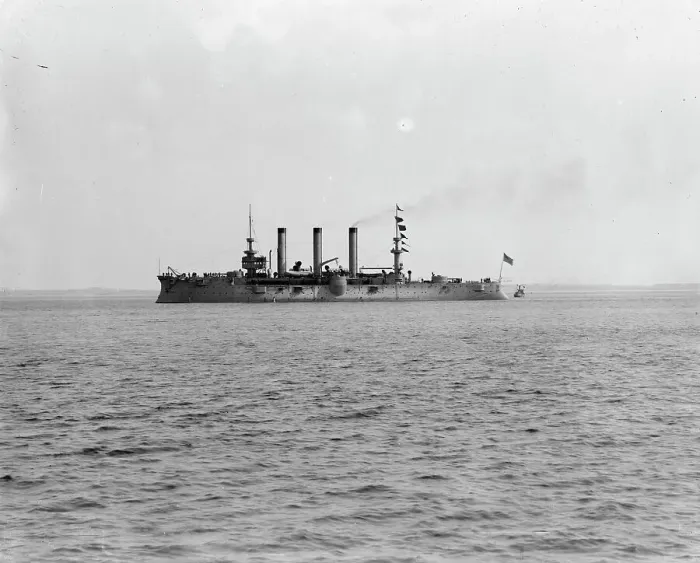 Framed Print : U.S.S. Brooklyn, between 1896 and 1897. Creator: William H. Jackson Framed Print : U.S.S. Brooklyn, between 1896 and 1897. Creator: William H. Jackson