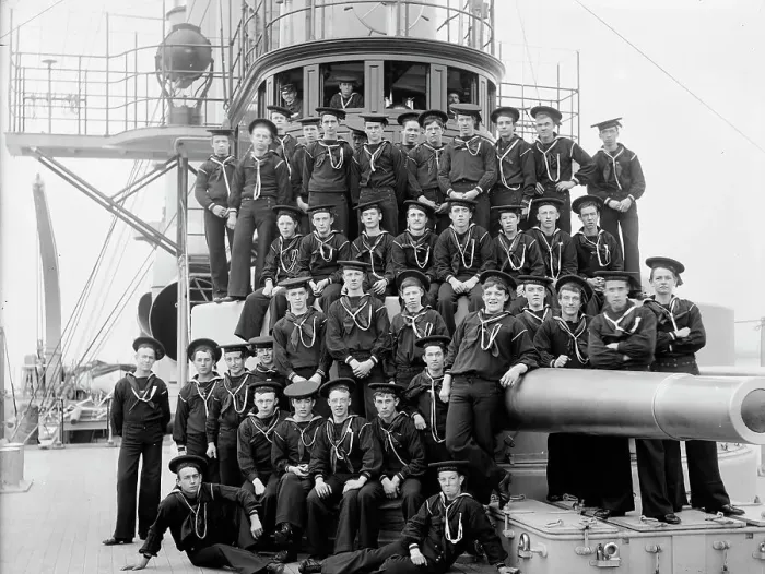 Framed Print : U.S.S. Brooklyn, apprentice boys, between 1896 and 1899. Creator: Unknown Framed Print : U.S.S. Brooklyn, apprentice boys, between 1896 and 1899. Creator: Unknown