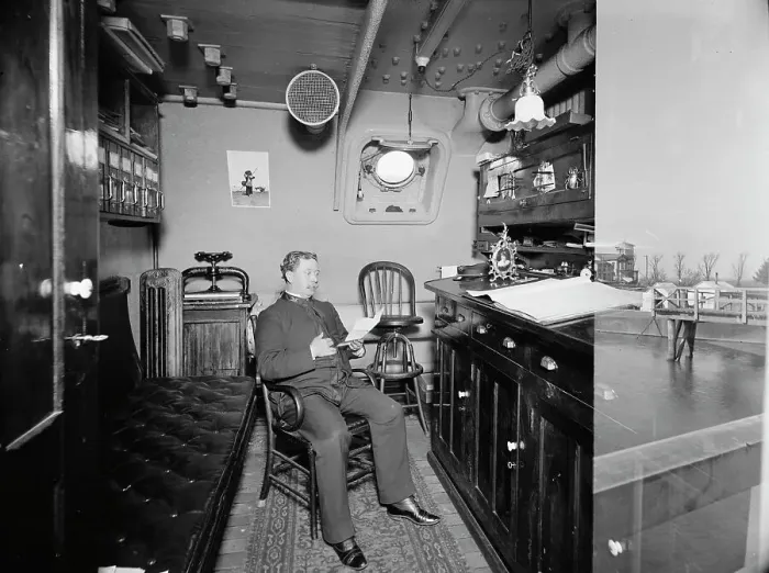 Framed Print : U.S.S. Brooklyn, pay clerk Ramsey, between 1896 and 1899. Creator: Unknown Framed Print : U.S.S. Brooklyn, pay clerk Ramsey, between 1896 and 1899. Creator: Unknown