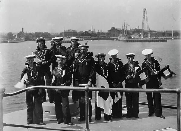 U.S.S. Brooklyn, signal party, between 1896 and 1899. Creator: Unknown