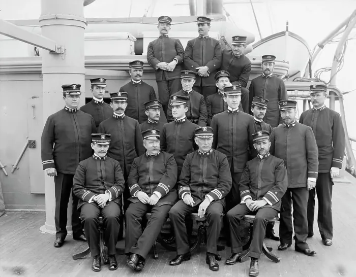 Framed Print : U.S.S. Buffalo officers, between 1898 and 1901. Creator: Unknown Framed Print : U.S.S. Buffalo officers, between 1898 and 1901. Creator: Unknown