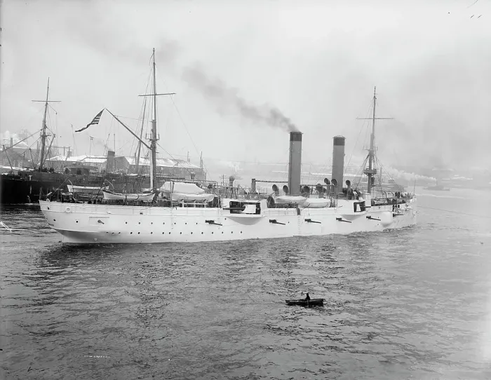 Framed Print : U.S.S. Chicago remodeled, between 1895 and 1901. Creator: Unknown Framed Print : U.S.S. Chicago remodeled, between 1895 and 1901. Creator: Unknown