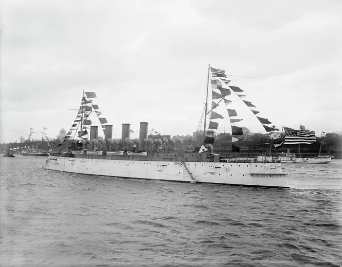 Framed Print : U.S.S. Columbia, between 1894 and 1901. Creator: Unknown Framed Print : U.S.S. Columbia, between 1894 and 1901. Creator: Unknown