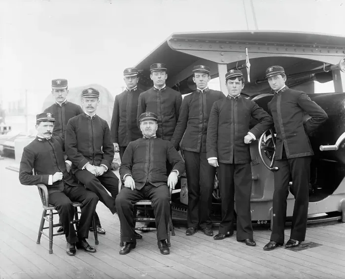 Framed Print : U.S.S. Columbia, group of officers, between 1894 and 1901. Creator: Unknown Framed Print : U.S.S. Columbia, group of officers, between 1894 and 1901. Creator: Unknown
