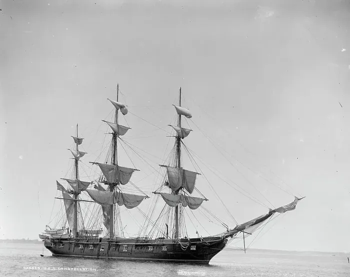 Framed Print : U.S.S. Constellation, between 1890 and 1901. Creator: Unknown Framed Print : U.S.S. Constellation, between 1890 and 1901. Creator: Unknown