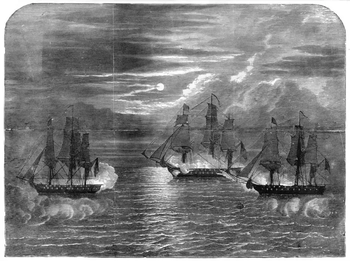 Framed Print : The USS Constitution capturing the Cyane and Levant, 1815, (1872) Framed Print : The USS Constitution capturing the Cyane and Levant, 1815, (1872)