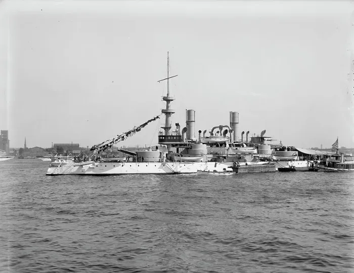 Framed Print : U.S.S. Indiana, between 1895 and 1901. Creator: Unknown