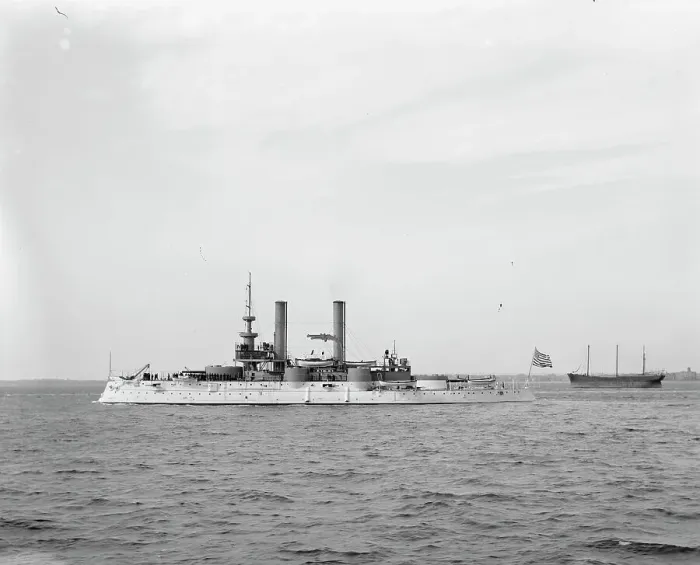 Framed Print : U.S.S. Iowa, between 1897 and 1901. Creator: Unknown Framed Print : U.S.S. Iowa, between 1897 and 1901. Creator: Unknown
