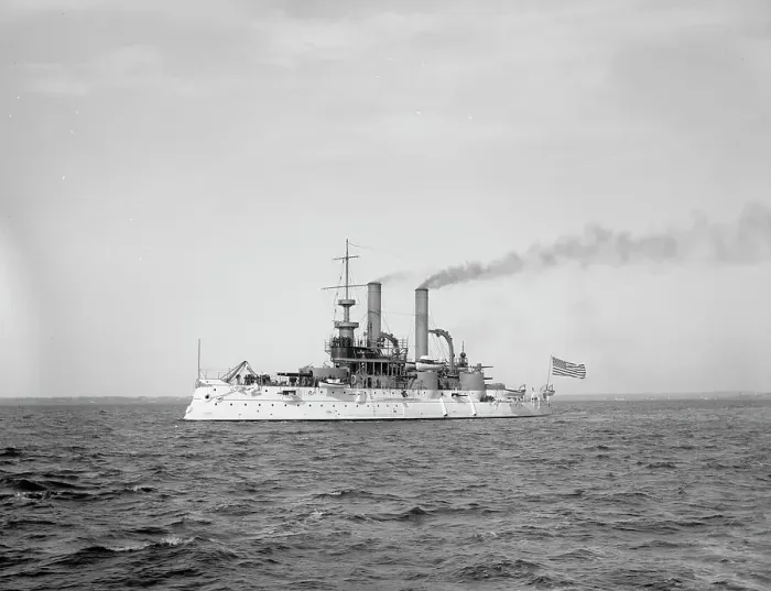 Framed Print : U.S.S. Iowa, between 1897 and 1901. Creator: Unknown Framed Print : U.S.S. Iowa, between 1897 and 1901. Creator: Unknown