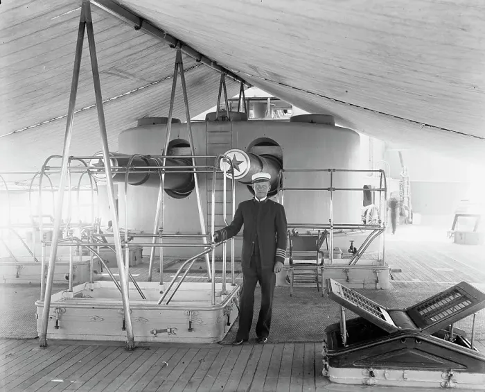 Framed Print : U.S.S. Iowa, Capt. Evans, 1898. Creator: William H. Jackson Framed Print : U.S.S. Iowa, Capt. Evans, 1898. Creator: William H. Jackson
