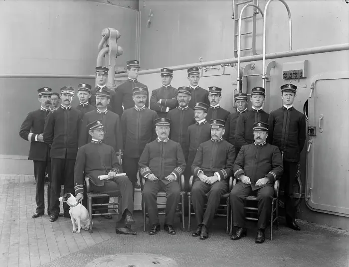 Framed Print : U.S.S. Iowa, Capt. Terry and officers, 1898. Creator: William H. Jackson Framed Print : U.S.S. Iowa, Capt. Terry and officers, 1898. Creator: William H. Jackson