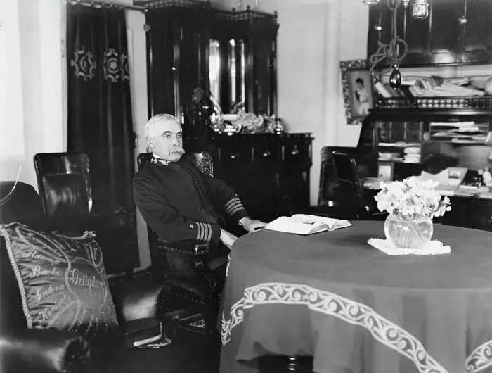 Framed Print : U.S.S. Kentucky, Capt. Chester in his cabin, 1900 or 1901. Creator: Unknown Framed Print : U.S.S. Kentucky, Capt. Chester in his cabin, 1900 or 1901. Creator: Unknown