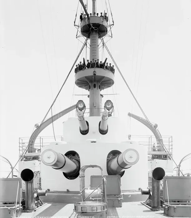 Framed Print : U.S.S. Kentucky, forward gun turrets, 1900 or 1901. Creator: Unknown Framed Print : U.S.S. Kentucky, forward gun turrets, 1900 or 1901. Creator: Unknown