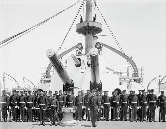 Framed Print : U.S.S. Kentucky, Marine guard, 1900 or 1901. Creator: Unknown Framed Print : U.S.S. Kentucky, Marine guard, 1900 or 1901. Creator: Unknown