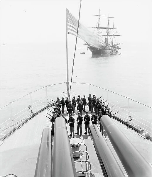 U.S.S. Kentucky, Marines drilling, 1900 or 1901. Creator: Unknown