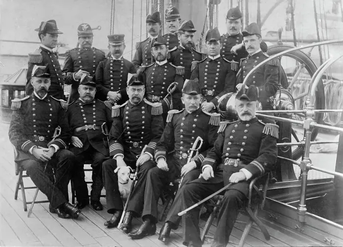 Framed Print : U.S.S. Lancaster, officers, between 1890 and 1901. Creator: Unknown Framed Print : U.S.S. Lancaster, officers, between 1890 and 1901. Creator: Unknown