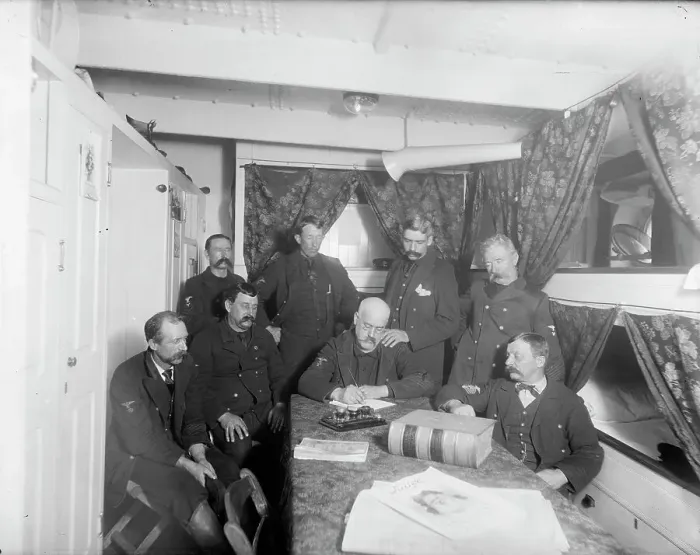 Framed Print : U.S.S. Maine, chief petty officers quarters, 1896. Creator: Unknown Framed Print : U.S.S. Maine, chief petty officers quarters, 1896. Creator: Unknown