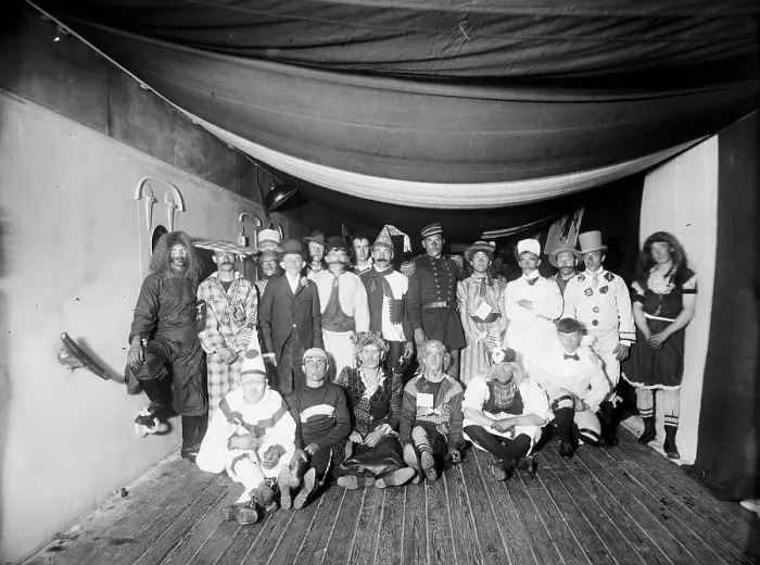 Framed Print : U.S.S. Maine, a fancy dress ball, 1896. Creator: William H. Jackson Framed Print : U.S.S. Maine, a fancy dress ball, 1896. Creator: William H. Jackson