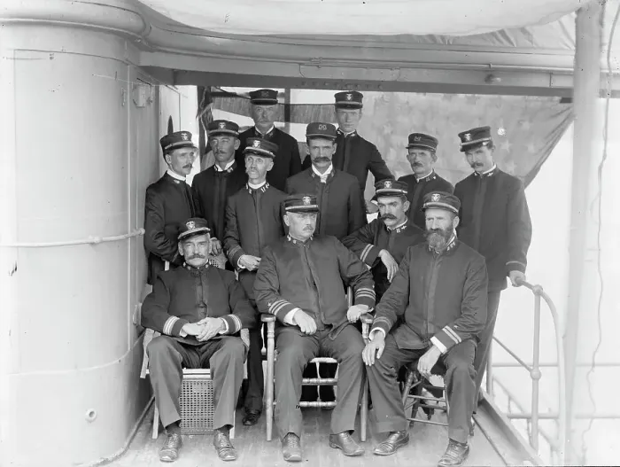 Framed Print : U.S.S. Maine, group of officers, 1896. Creator: Unknown Framed Print : U.S.S. Maine, group of officers, 1896. Creator: Unknown